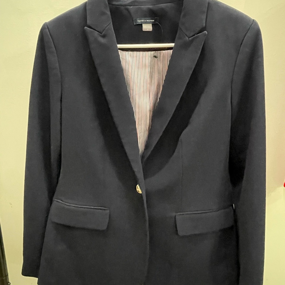 Tommy Hilfiger Navy Blue Blazer Women’s Size 10 New Classic Tailored Jacket